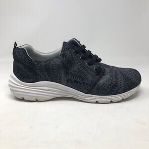 Align Velocity Black Swirl Leather Nurse Healthcare nonslip sneakers shoes 9.5 W